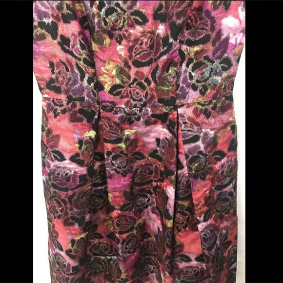 NEW Taylor Metallic Jacquard‎ Floral Fit & Flare Dress [SZ 4 ] - Picture 4 of 8